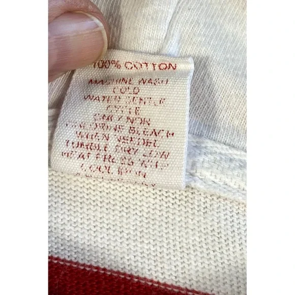 The Black Dog Red White Stripe Hoodie Pullover Cotton Nautical Casual Unise - Picture 10 of 12